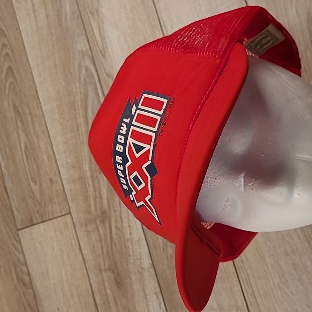 RARE Super Bowl XXIII Red NFL Mens Mesh Trucker Snapback Cap Hat‎ 80s VTG 49ERS